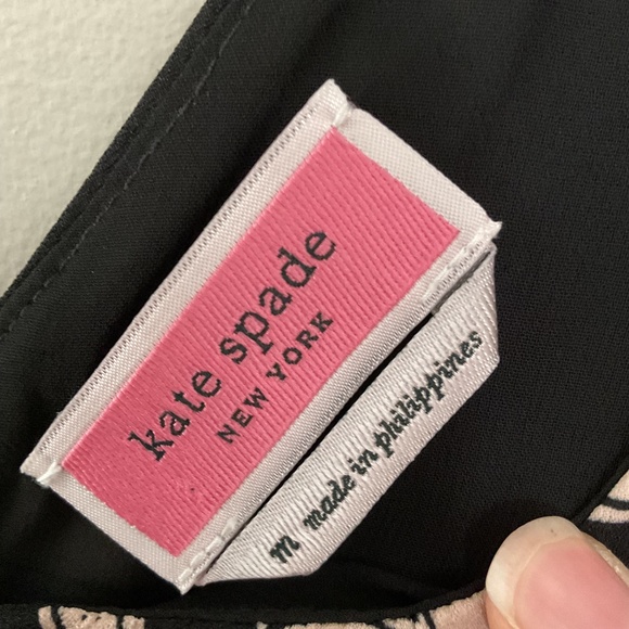 KATE Spade Falling Flower Top Sleeveless Black Cream Purple Floral Women's Med - Picture 3 of 3